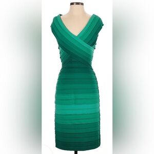 Green | Teal Tadashi Shoji Pintuck Ombre Dress